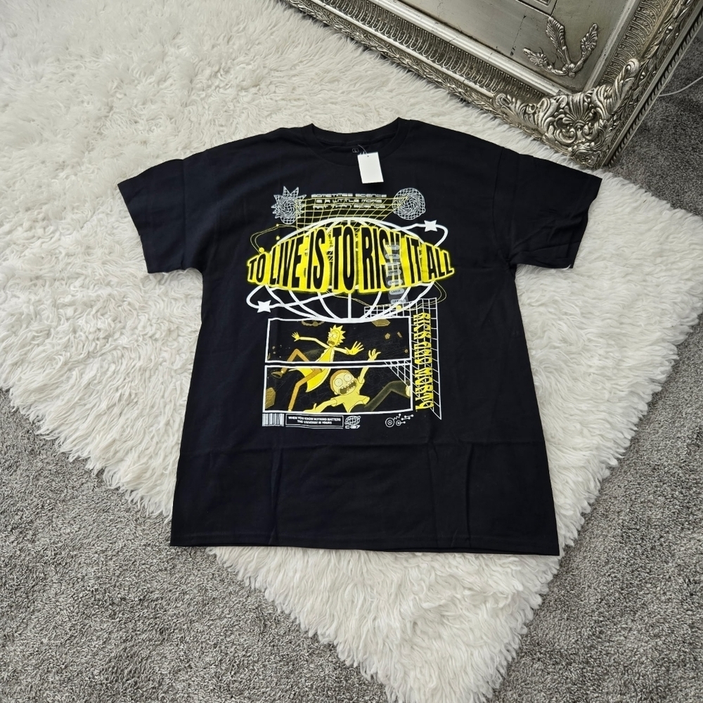 Rick & Morty Risk It All T-Shirt. Size Large. New.